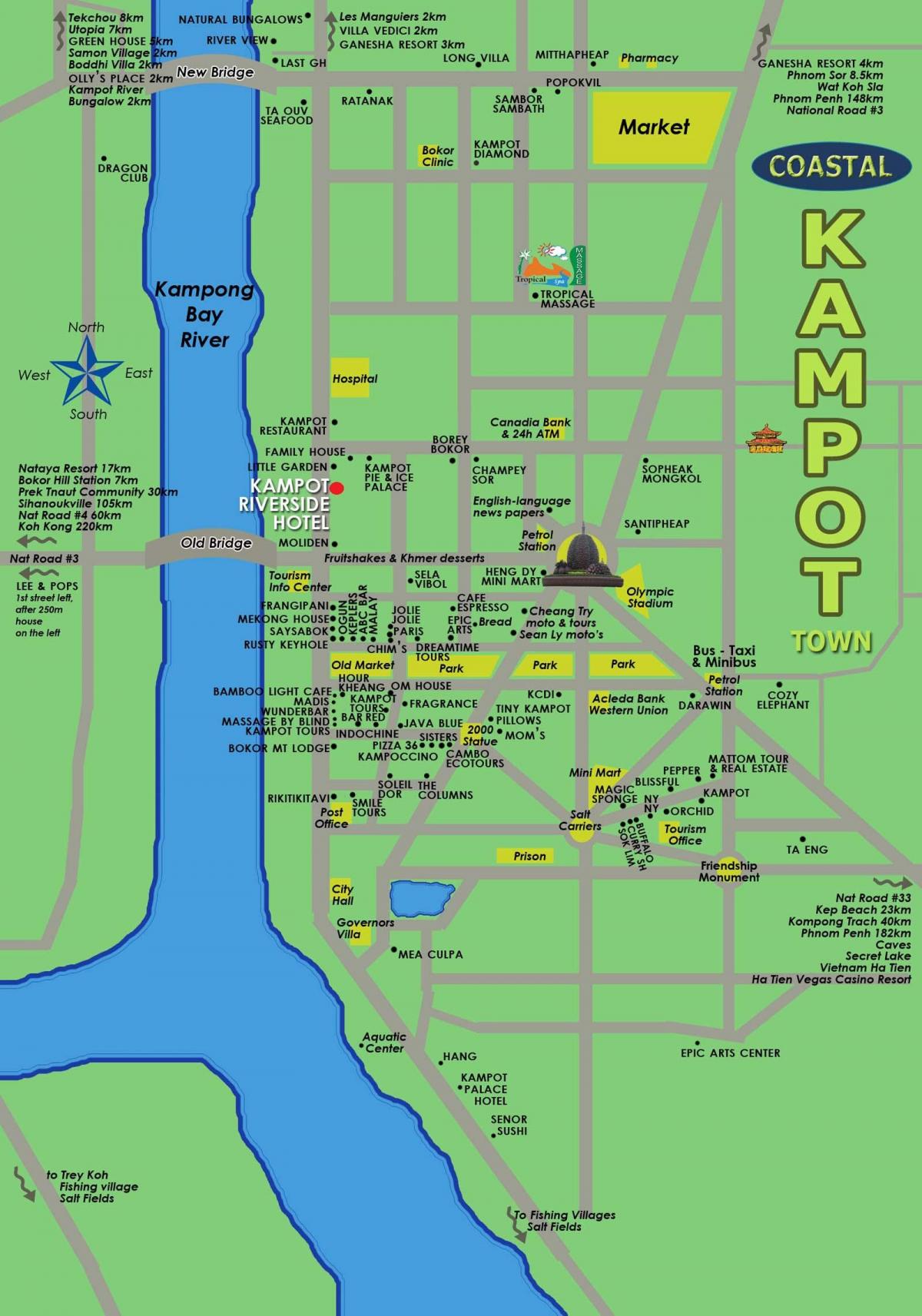 नक्शे के kampot कंबोडिया