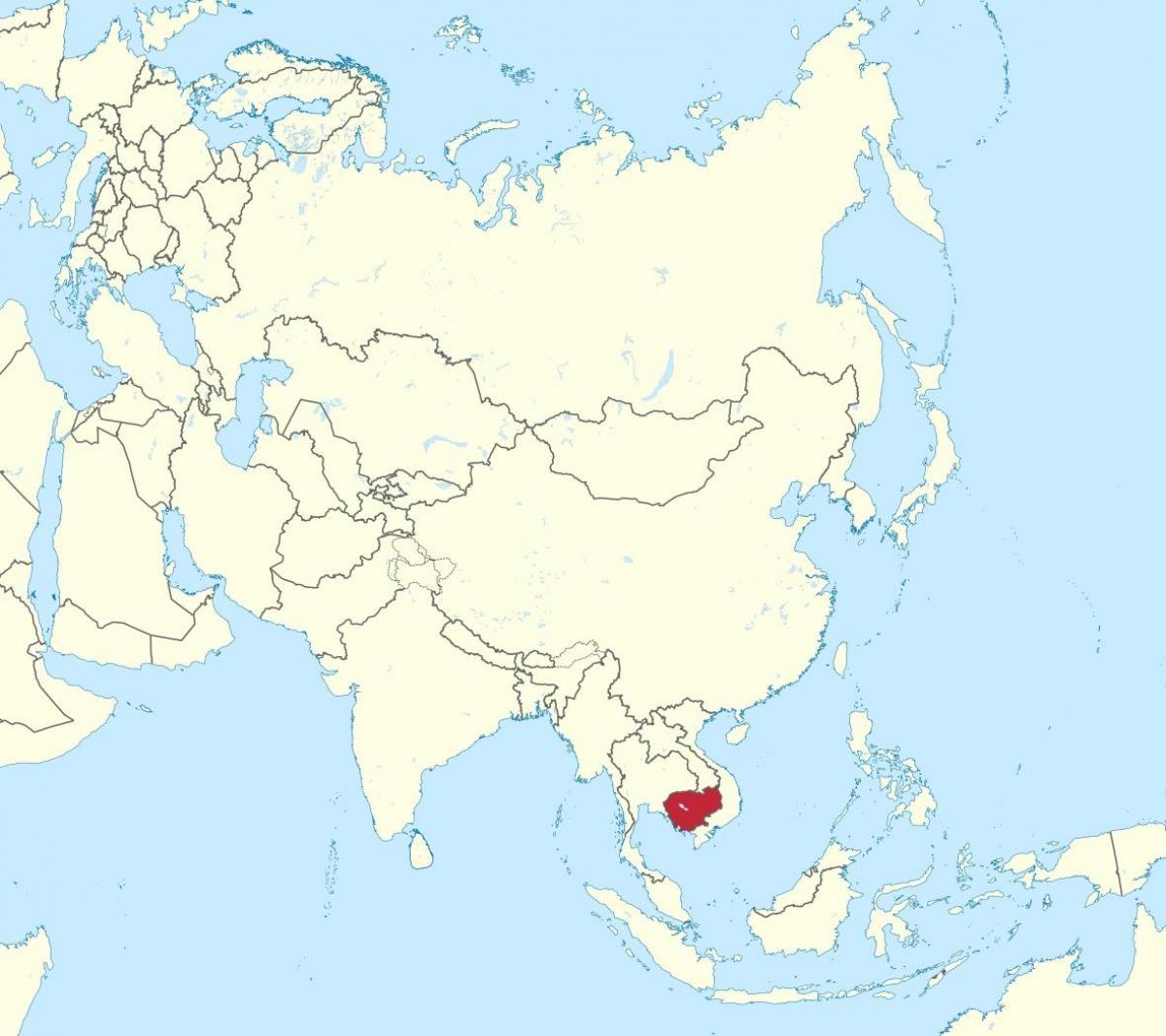 कम्बोडिया के नक्शे में एशिया