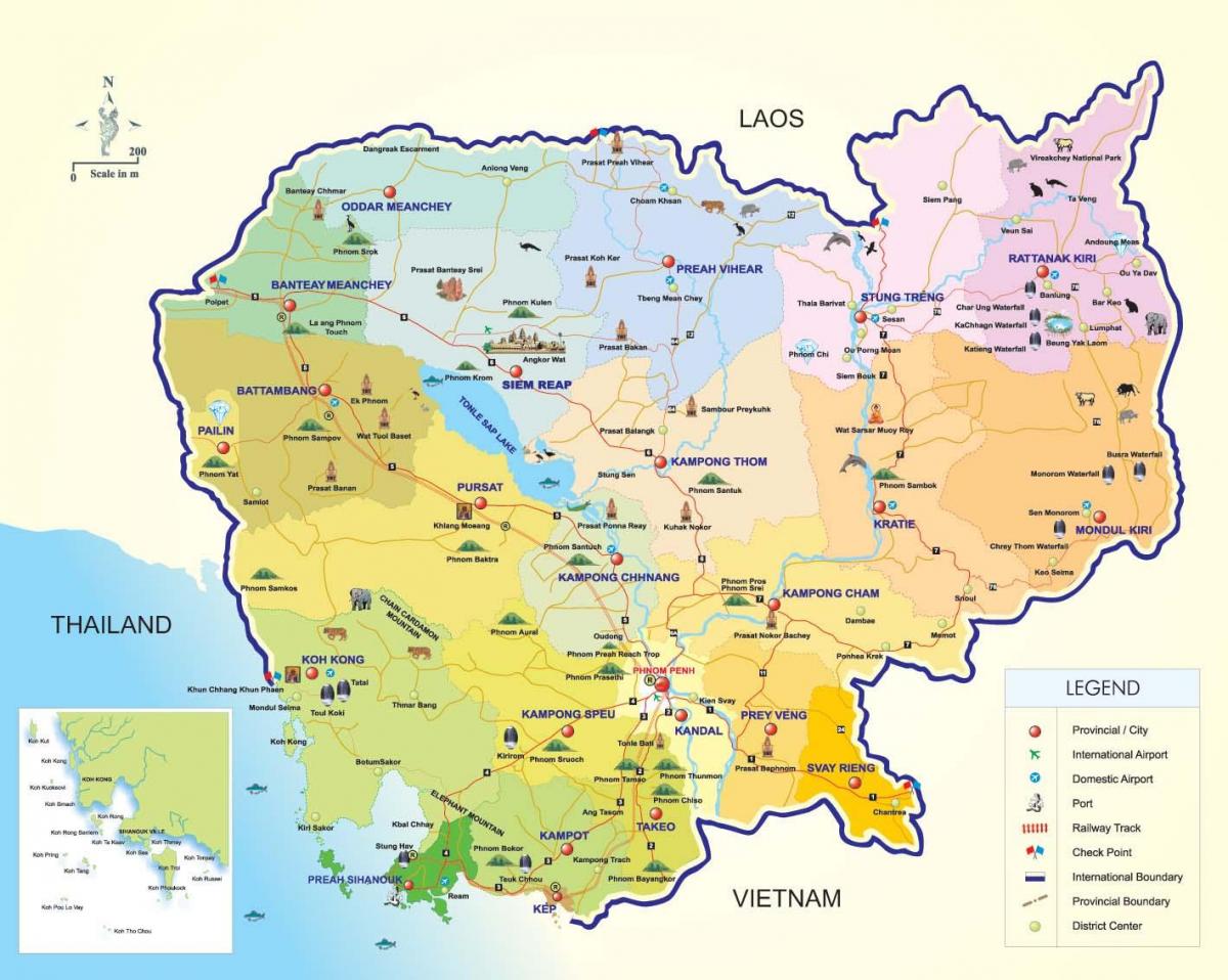 कंबोडिया हवाई अड्डों के नक्शे