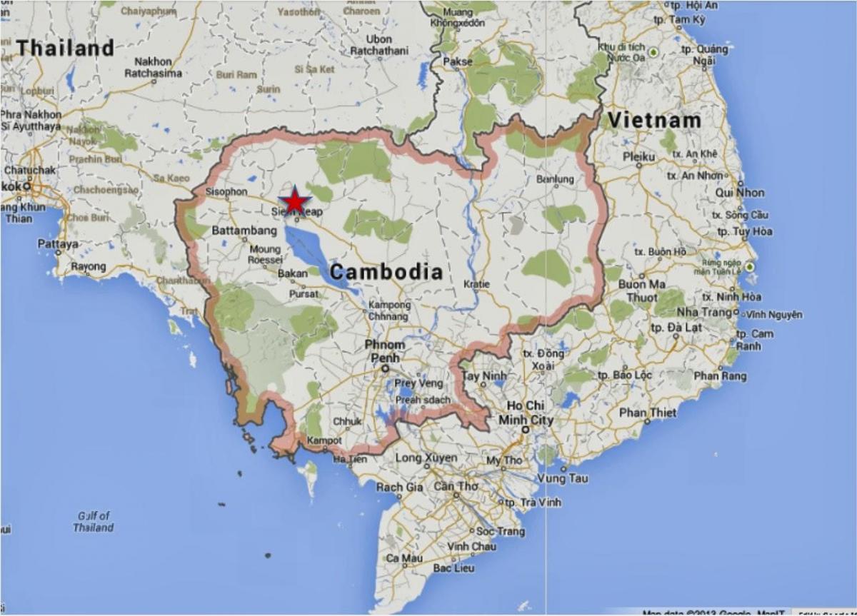 नक्शे के सिएम रीप, कंबोडिया