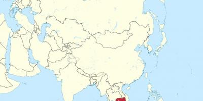 कम्बोडिया के नक्शे में एशिया