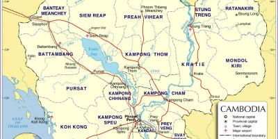 कम्बोडिया के नक्शे सड़क