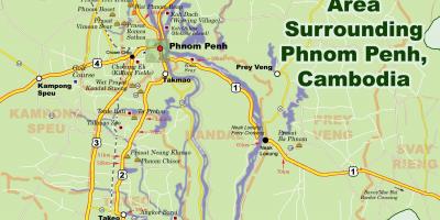 नक्शे के नोम पेन्ह कंबोडिया